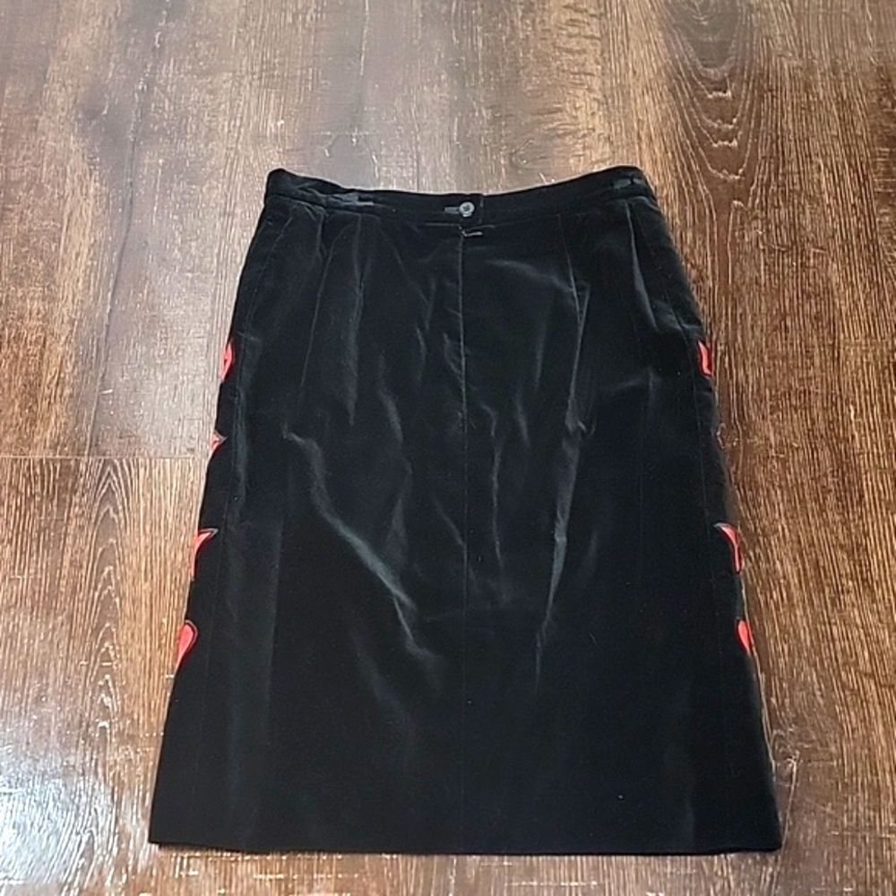 ESCADA by Magaretha Ley Vintage Black Velvet Pencil Skirt - Picture 11 of 15